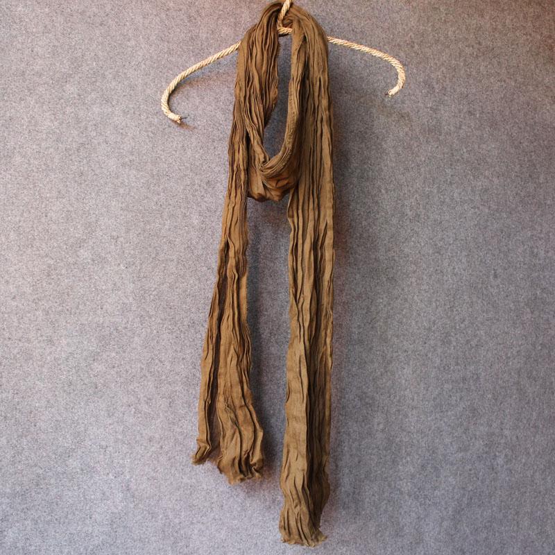 24年民族风围脖男女春秋冬长围巾透气轻薄飘逸苎麻毛边流浪范围巾