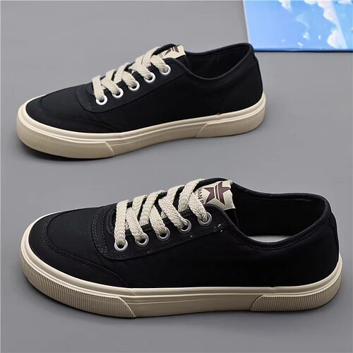 闪步帆布鞋男士低帮透气软底男鞋