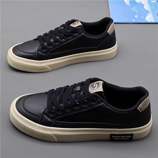 休闲鞋 男韩版 百搭超纤皮面板鞋 男鞋 低帮平底休闲皮鞋 新款 男士 秋季