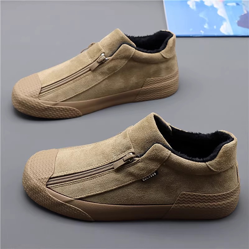 闪步棉鞋冬季加绒男鞋一脚蹬布鞋