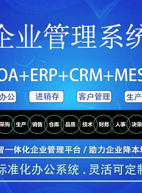企业管理系统oa办公crm客户erp生产项目库存订单物流软件定制开发