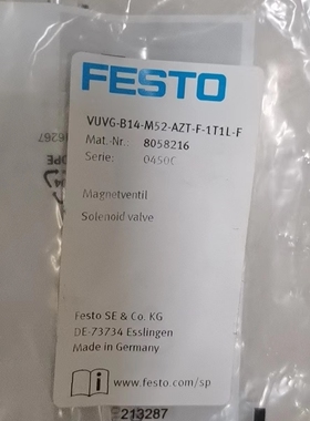德国FESTO电磁阀VUVG-B14-M52-AZT-F-ITIL-F 8058216 正品出售