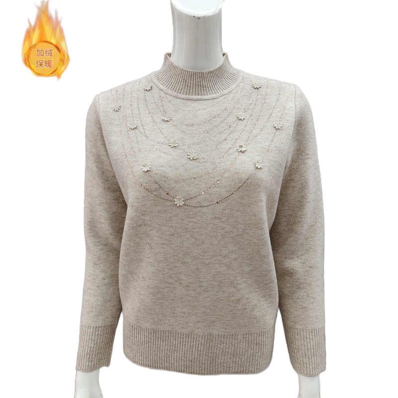 洋气时尚妈妈装秋冬新款加绒加厚毛衣中老年女装一体绒针织打底衫,女装/女士精品,毛针织衫,淘宝优惠券,粉丝福利购,淘宝优惠卷