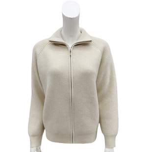 秋冬加厚慵懒风翻领拉链毛衣开衫女韩版宽松百搭立领羊毛针织外套