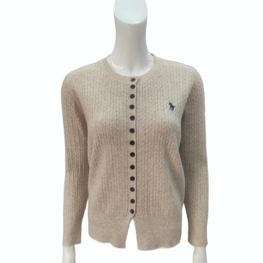 早秋圆领针织衫女士小开衫外搭