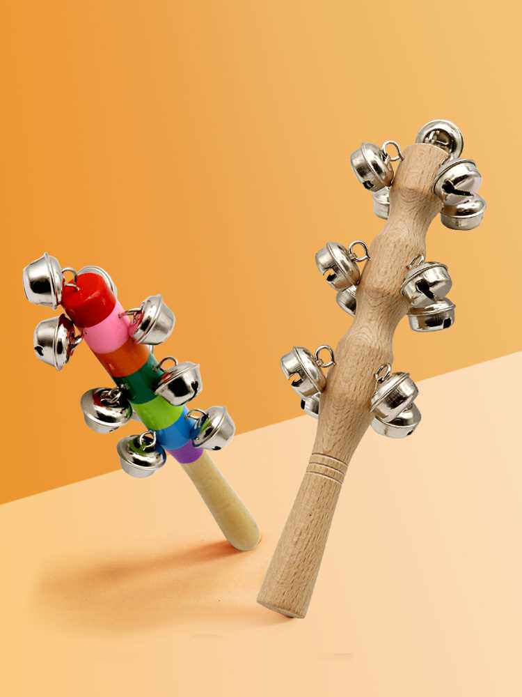 奥尔夫宝宝儿童婴儿早教益智玩具乐器串铃手摇铃铛棒铃36个月以上