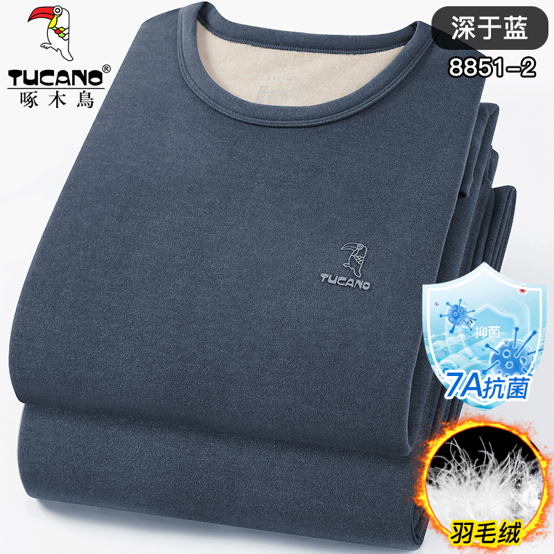 啄木鸟长袖男士简约蚕丝羊毛抗菌