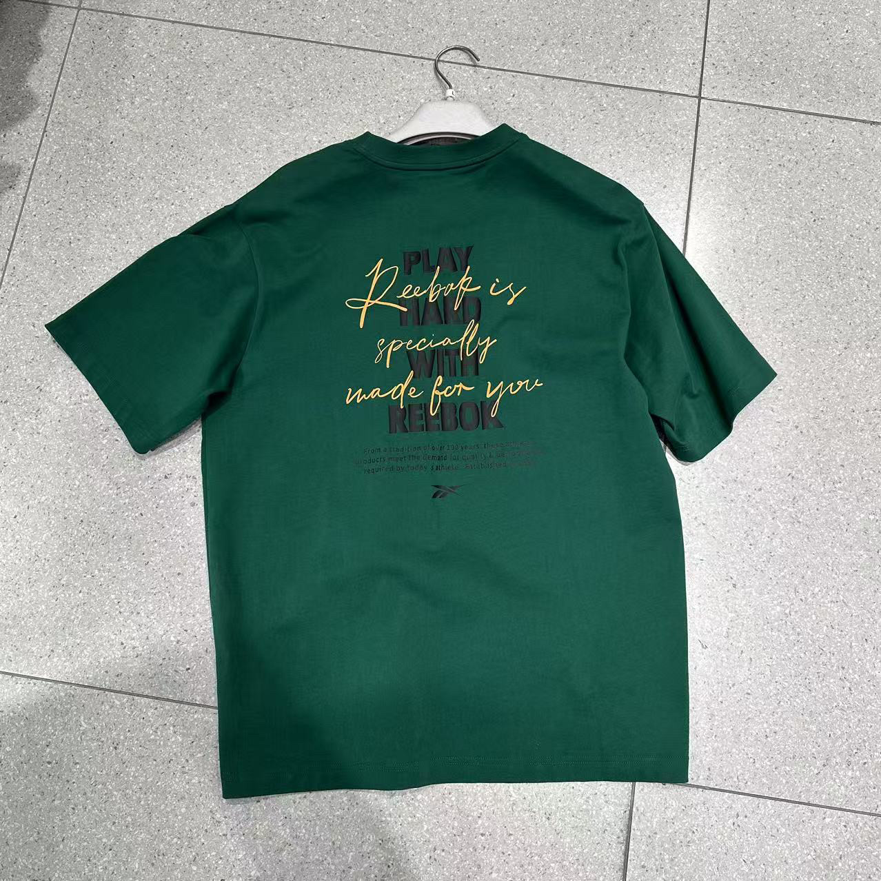 Reebok锐步24新品情侣款男女时尚休闲简约针织短袖T恤 24SRM411U