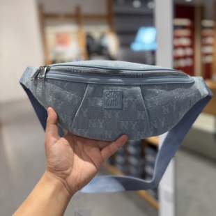 MLB官方男女情侣复古牛仔老花腰包休闲运动胸包25秋冬新款 HSMD