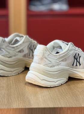 MLB新款情侣老爹鞋男女NY复古老花网面厚底运动休闲鞋3ARNSPL5N