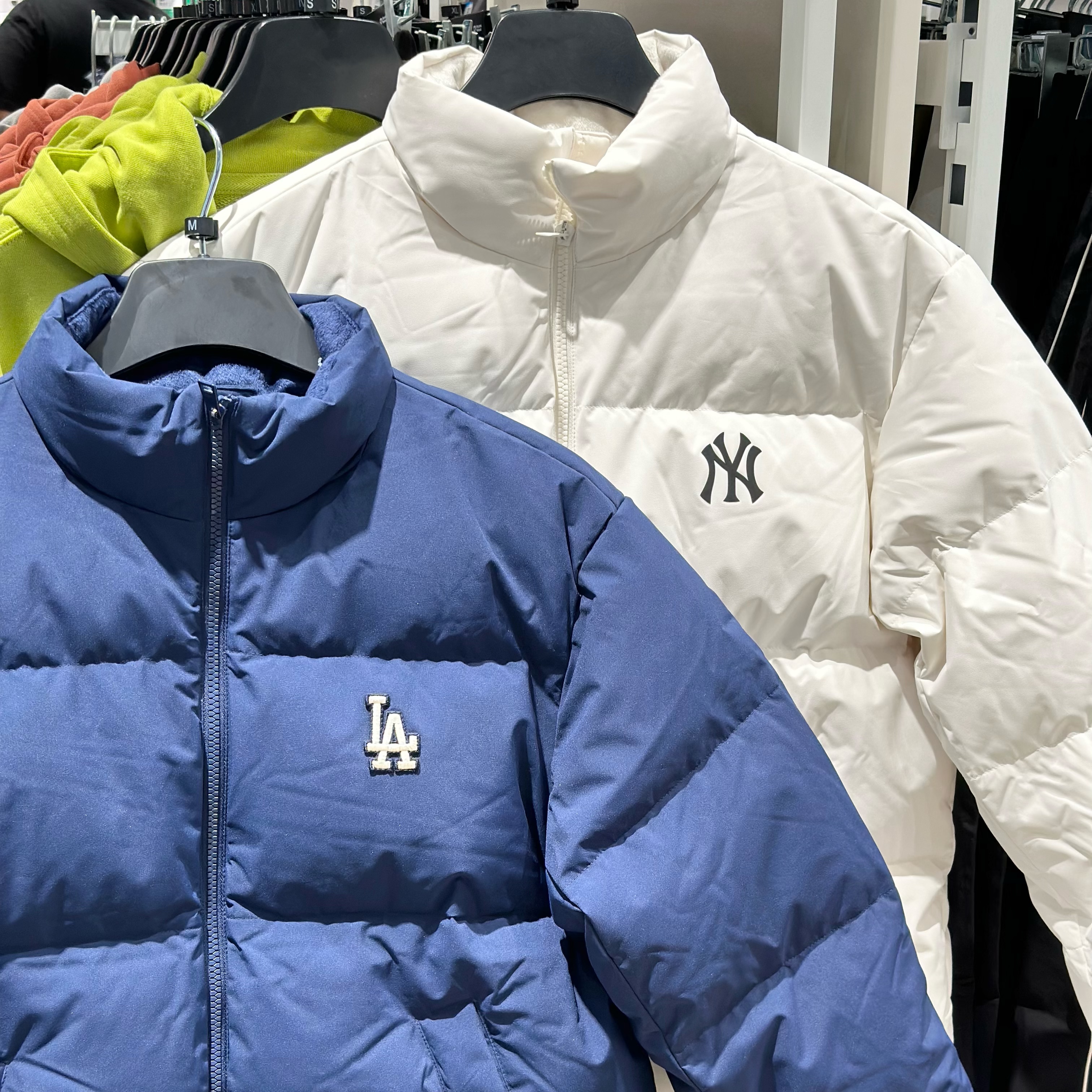 MLB专柜男女情侣经典立领刺绣小标时尚羽绒服外套24冬季新款3ADJB