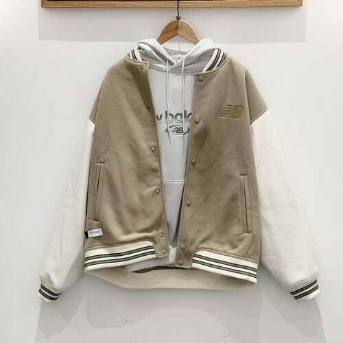 New Balance  简约时尚logo百搭长袖棒球服 男款 深卡其NAF11011