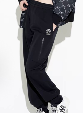 MLB裤子专柜正品洋基队NY字母男女运动潮束脚梭织长裤运动裤3LWP