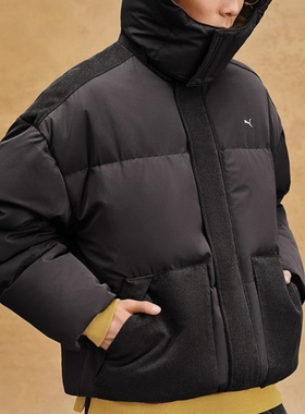 彪马Puma 羽绒服男女同款MMQ PUFF灯芯绒连帽保暖运动外套 623043