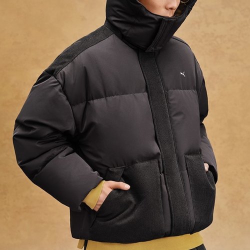 彪马Puma 羽绒服男女同款MMQ PUFF灯芯绒连帽保暖运动外套 623043