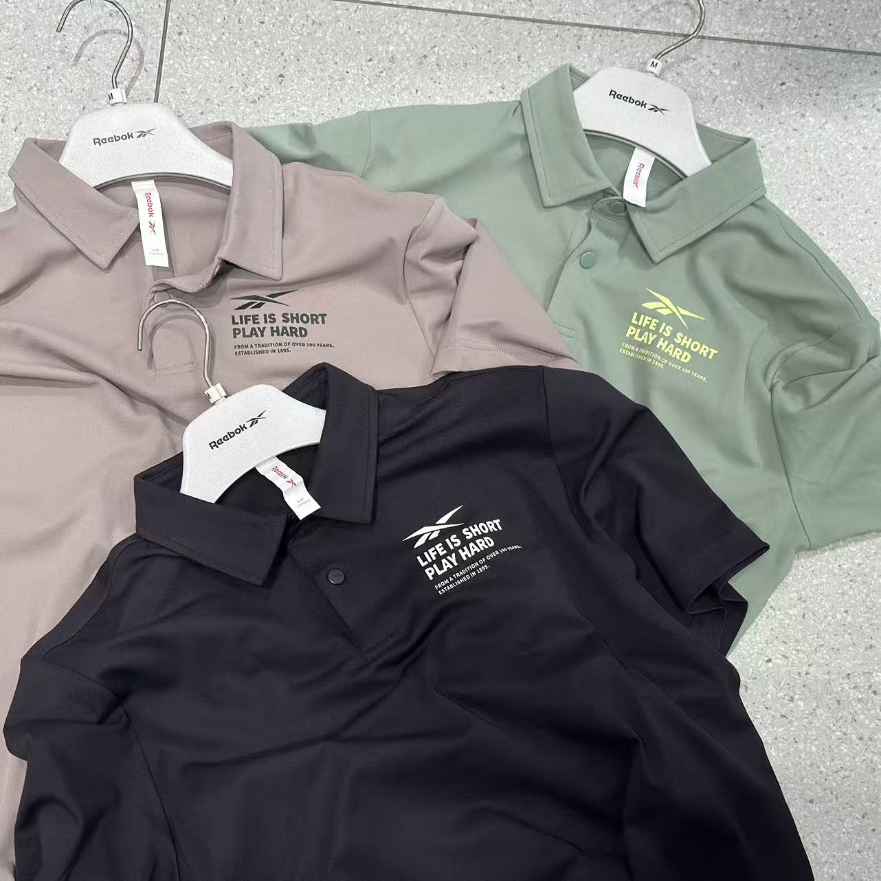 Reebok锐步24新品男子运动休闲舒适针织短袖T恤Polo衫 24SRM401M