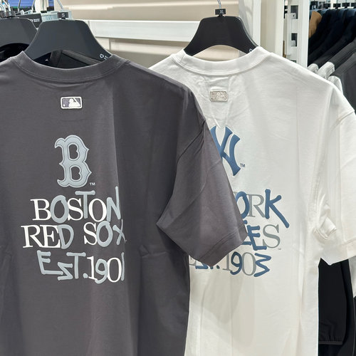 MLB 25年春夏新款男女情侣凉感街头印花时尚圆领T恤短袖3ATSB0753