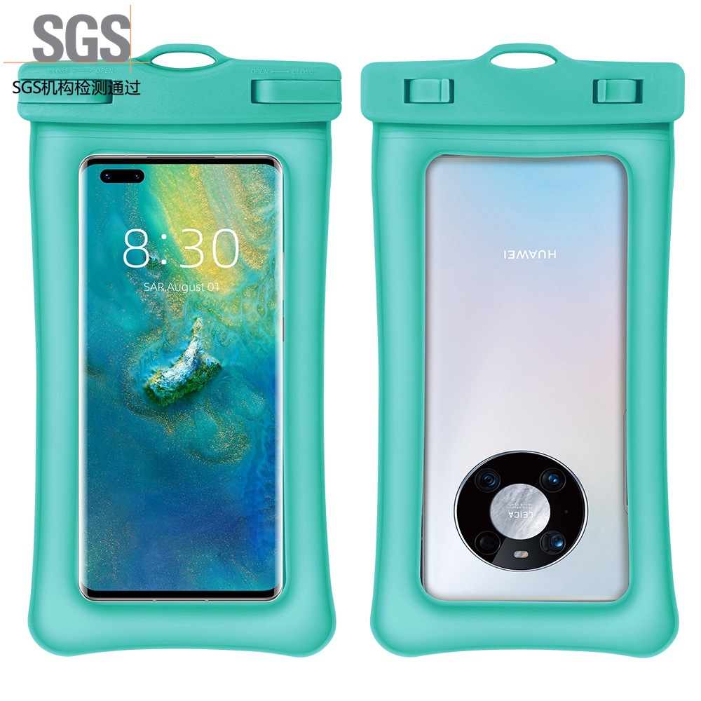 双气囊漂浮手机防水袋防沉tpu漂流潜水游泳手机防水套IPX8防水