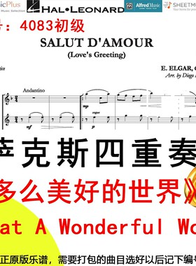 萨克斯四重奏4083初级《多么美好的世界》What A Wonderful World