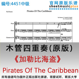 木管四重奏4451中級 Pirates The 加勒比海盜 Caribbean