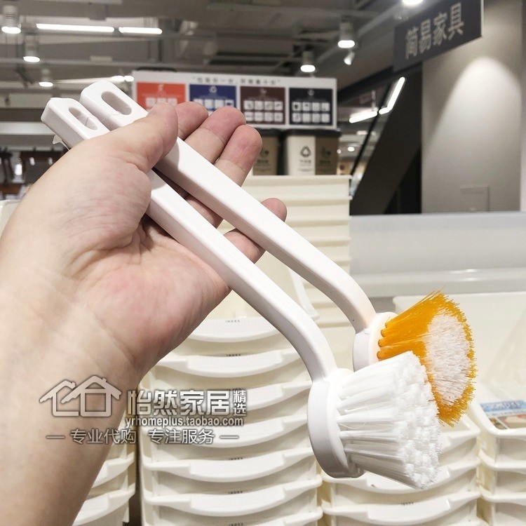 日本aisen尼龙洗锅用刷子 煎锅炒锅厨房清洁家用软毛硬毛刷长柄刷