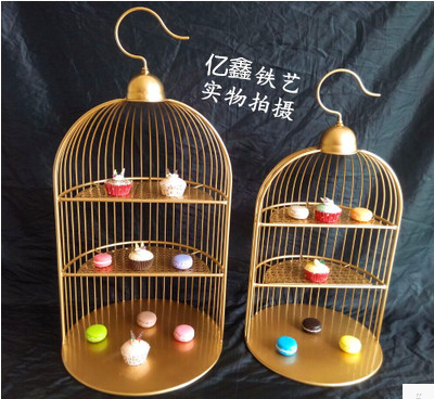 欧式铁艺下午茶鸟笼蛋糕架多层点心架水果超市展示架自助餐托盘