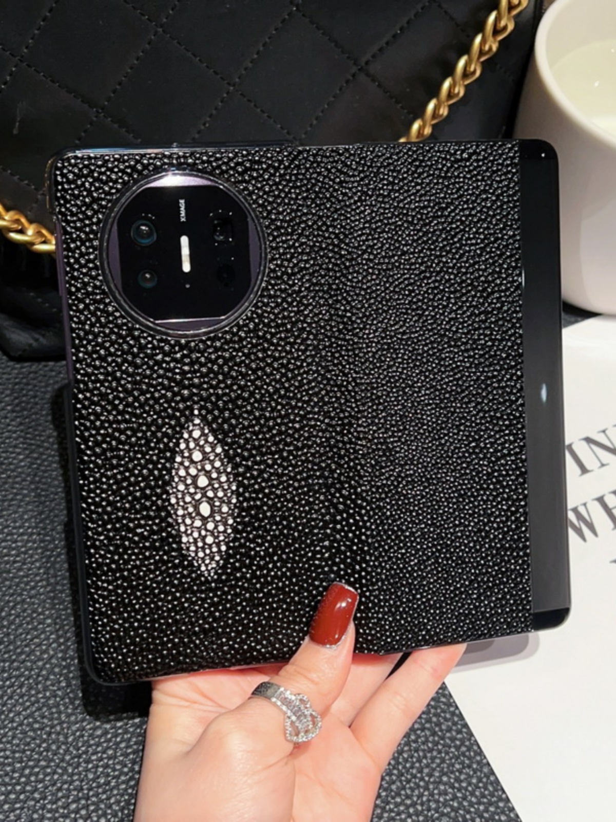 华为mateX5翻盖皮套全包防摔