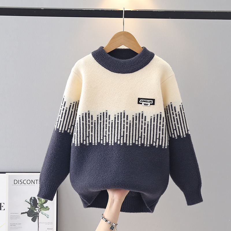 男童毛衣2025新款秋冬款加厚儿童针织衫冬款男大童毛线衣冬季男孩