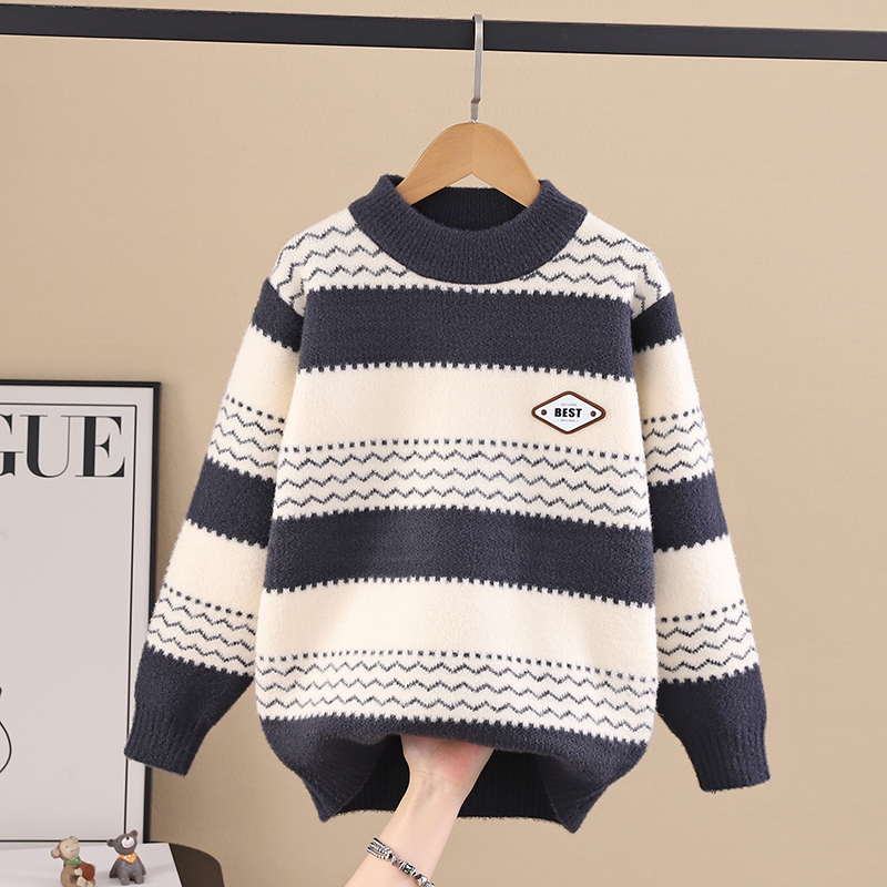 男童毛衣加绒加厚保暖打底衫