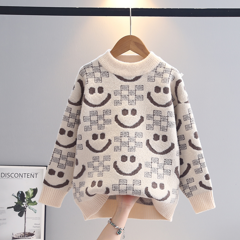 男大童冬季毛衣加绒加厚