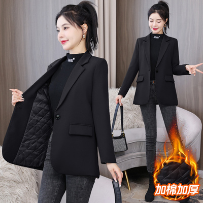 夹棉休闲西装外套女秋冬新款设计感小众小个子高级感西服加厚外穿
