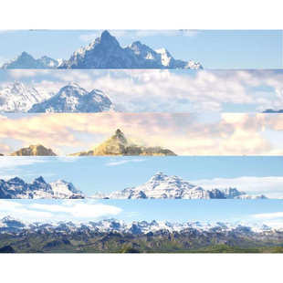 20个ue5山脉山谷雪山地形资产自然场景山地山体材质远景虚幻5模型