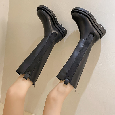 Knight boots, women's autumn winter thick soled long boots