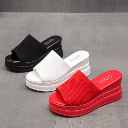 New wedge slippers for women, women's cool slippers, thick