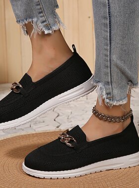 Single shoe women's round toe thick heeled shoes大码平底鞋女