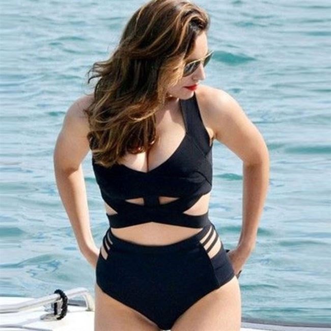 2019 fat woman bathing suit fertilizer plus-size dew belly 运动/瑜伽/健身/球迷用品 比基尼 原图主图