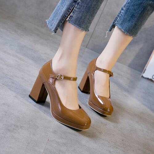 Women's High Heels Single Shoes Spring Thick Heels Shoes
