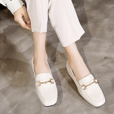 Summer Flat Bottom Women's Low Heel Fashion Leather shoes