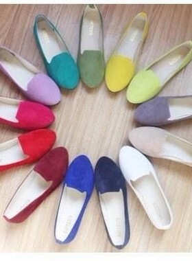 19 colors pu leather point toe  casual flat  35-43