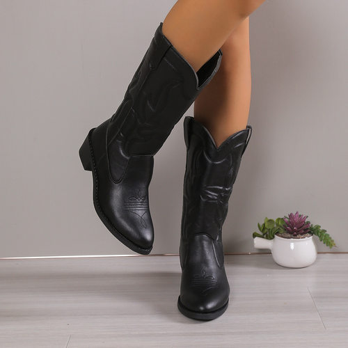 大码女靴西部牛仔靴皮靴women western cowboy boots big size 43