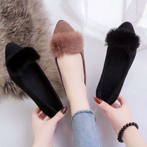 ladys' shoes women's spring plush low heel Women's shoes