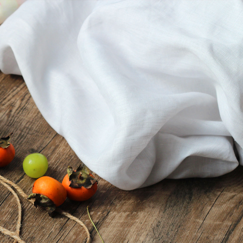 【白玉】高端定制设计师亚麻面料文艺休闲复古中国风布料淡雅素净