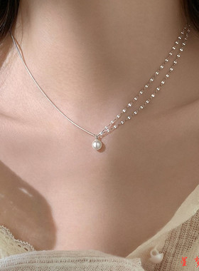 珍珠项链女款2026新款爆款单颗项链吊坠轻奢小众锁骨链七夕礼物