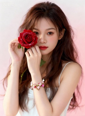 石秀堂原创设计天然芙蓉石手链爱心单圈手串礼物【带鉴定证书】