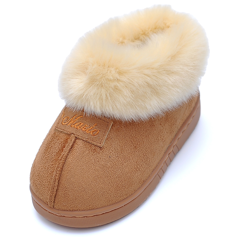 Chaussons enfants en suède pour hiver - semelle tendon - Ref 1007401 Image 5