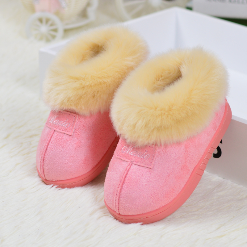 Chaussons enfants en suède pour hiver - semelle tendon - Ref 1007401 Image 4
