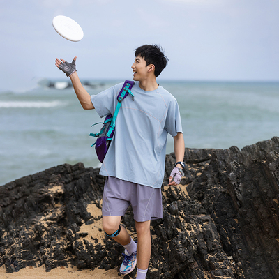 哈苏夏季男款t恤骑行服美式户外休闲户外速干线运动短袖