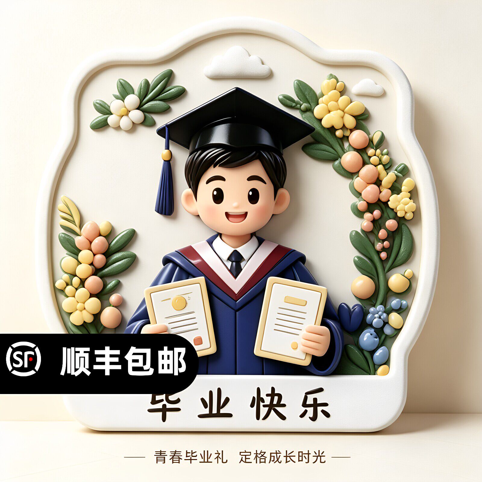 单人照专属定制3D立体浮雕冰箱贴