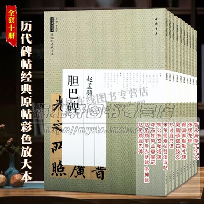 【8开】中国历代碑帖经典原帖彩色放大本书法临摹字帖10册智永真草千字文张猛龙碑颜真卿勤礼碑孙过庭书谱米芾赵孟頫行书楷书书籍