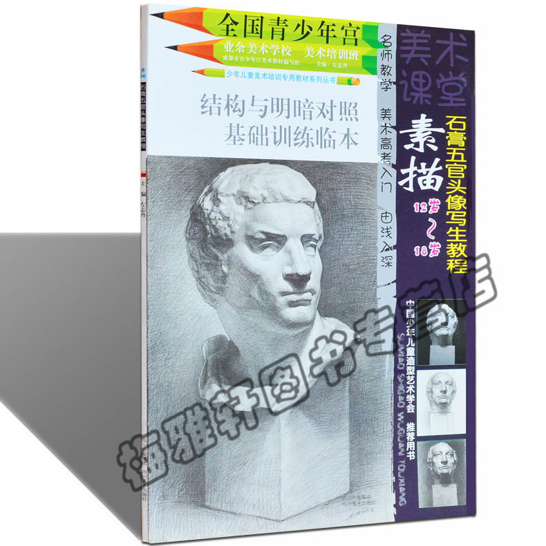 正版 素描石膏五官头像写生教程 全国青少年宫美术基础培训班同步系列教材教程绘画美术教学专业儿童中小学生入门自学零基础书籍